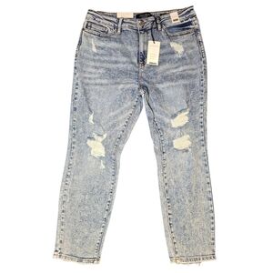 NWT JUDY BLUE Acid Wash High Rise Boyfriend Jeans, Size 15/32 88281